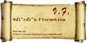 Vörös Florentina névjegykártya